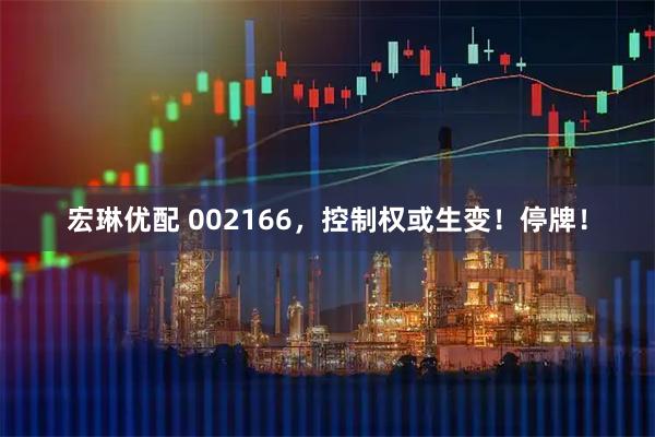 宏琳优配 002166，控制权或生变！停牌！