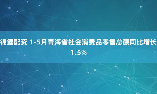 锦鲤配资 1-5月青海省社会消费品零售总额同比增长1.5%