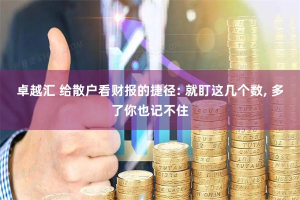 卓越汇 给散户看财报的捷径: 就盯这几个数, 多了你也记不住